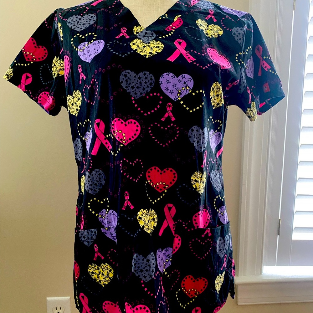 Dickies brand Cancer Awareness Scrub top- size small